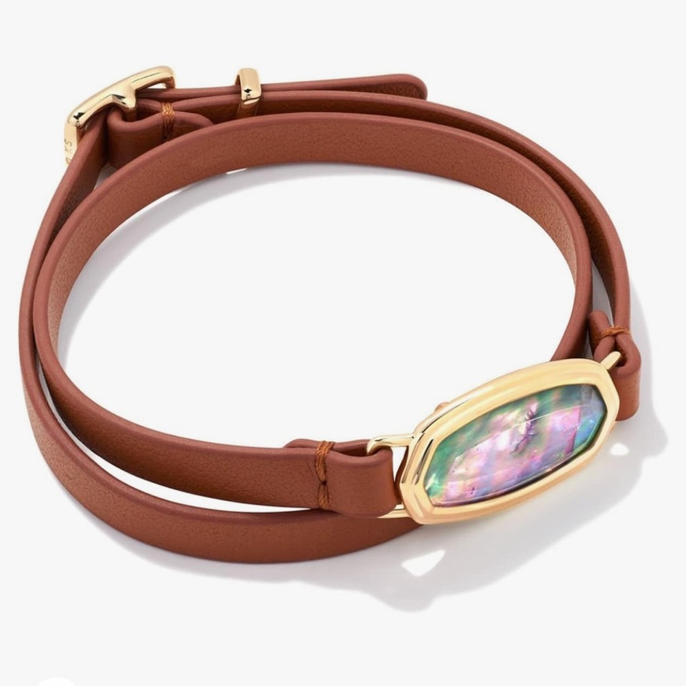 KENDRA SCOTT Framed Dani Wrap Bracelet in Gold Lilac Abalone